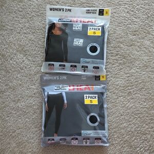 32 Degrees Women's Thermal Set 2 Pack - Black